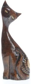 Statueta pisica din lemn netropical