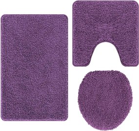 vidaXL Set de mochete anti-derapante pentru baie 3 pcs Violet PP