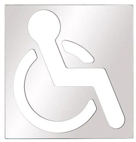 Pictogramă acces persoane cu dizabilități, 12 x 12 cm, inox/argintiu