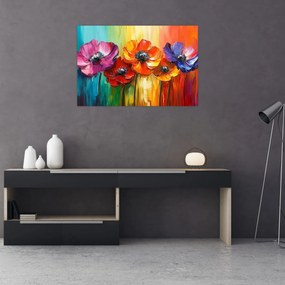 Tablou - Cinci flori colorate (90x60 cm)