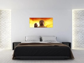 Tablou - Buddha cu fundal roșu și galben (120x50 cm)