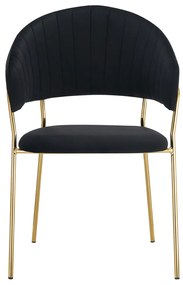 Scaun de sufragerie de design, material Velvet negru gold crom auriu, DASMIN TIP 1