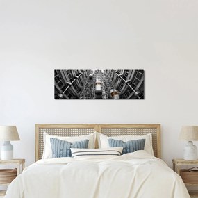 Tablou cu lift în clădire (cu ceas) (90x30 cm)