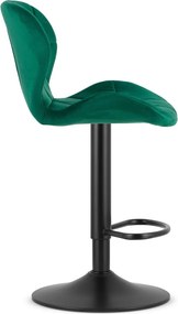 OFERTA Scaun de bar cu picior negru WEST VELVET, verde II. calitate