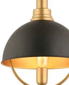 Lustră suspendată pe cablu MONZA 1xE27/40W/230V diam. 30 cm negru/auriu