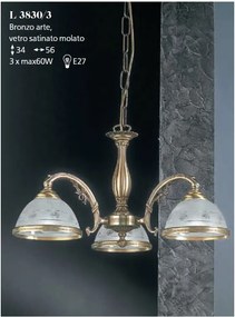 Candelabru cu 3 brate design italian realizat manual 3830