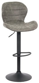 Scaun de bar reglabil imitatie piele intoarsa ABS 144 gri