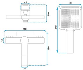 Baterie pentru cada Argus auriu