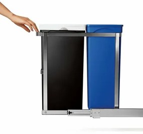 Simplehuman Coș de gunoi încorporabil pentru sortarea deșeurilor 35 l, inox