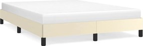 vidaXL Cadru de pat, crem, 140x200 cm, piele ecologică