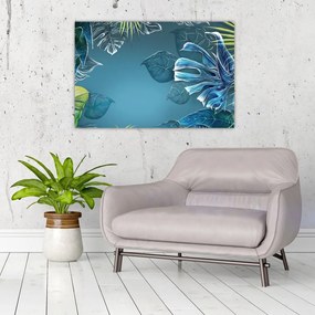 Tablou - Frunzele plantelor tropicale (90x60 cm)