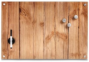 Tablă magnetică din sticlă WOOD + 3 magneți, 60x40 cm, ZELLER, Wood