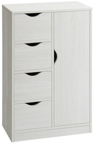 HOMCOM Mobilier Dulap Baie cu 4 Sertare si 2 Niveluri, Modern si Practic pentru Baie, Alb | Aosom Romania