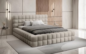 Pat lemn masiv Tapitat Tetrix Personalizabil 140/160/180x200cm - 180x200, Touch 100