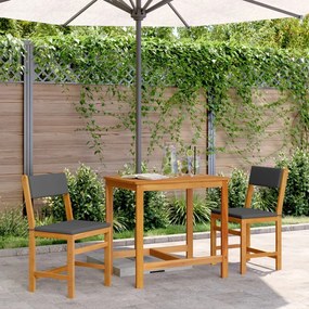 365856 vidaXL Set mobilier de balcon cu perne, 3 piese, lemn masiv acacia