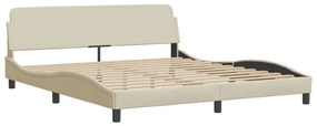 373230 vidaXL Cadru de pat cu tăblie, crem, 180x200 cm, textil