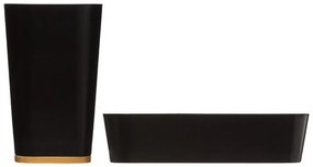 Set cana pentru periuta de dinti si savoniera NATUREO, negru