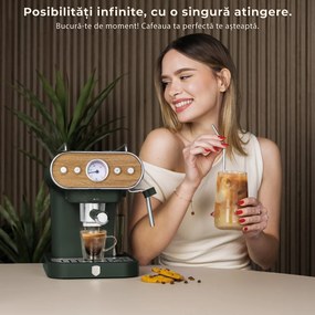 Espressor 3 in 1 Matte Green Nordic Berlinger Haus BH/9857
