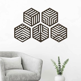DUBLEZ | Decorațiune pentru perete - Hexagon (5 buc)