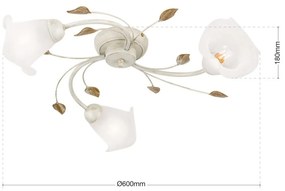 Lustra aplicata design elegant SISI 3L ivory-gold