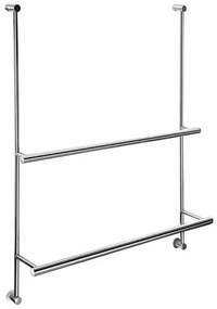 SAPHO 1301-09 Suport de prosoape suspendat pentruparavan de duș 60 x 73 x 12,5 cm, argintiu