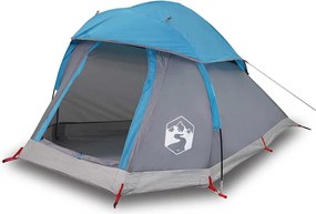 vidaXL Cort de camping cupolă pentru 1 persoană, albastru, impermeabil