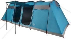 vidaXL Cort de familie tunel pentru 8 persoane, albastru, impermeabil