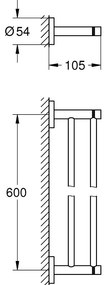 Grohe Essentials Suport prosop baie tip bara dubla 60 cm, nichel mat (brushed nickel)