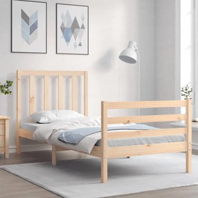 3193781 vidaXL Cadru de pat cu tăblie, 100x200 cm, lemn masiv