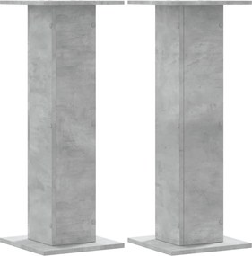 vidaXL Noptiere, 2 buc., gri beton, 30x30x80 cm, lemn prelucrat