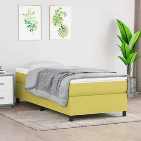 3144406 vidaXL Pat box spring cu saltea, verde, 100x200 cm, textil