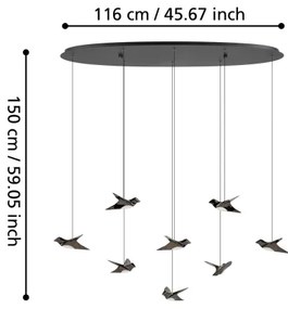 Lustră LED dimabilă pe cablu Eglo 390055 PARATEBUENO 8xLED/4,2W/230V negru
