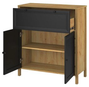 Comodă Bruselas 1 (stejar craft auriu + negru) . 1116781