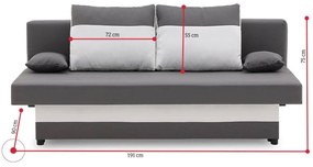 Supermobel Canapea extensibilă ZALANI,191x75x90,haiti 5/haiti 3