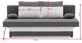 Supermobel Canapea extensibilă ZALANI,191x75x90,haiti 17/haiti 14