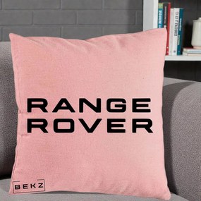 Perna Personalizata cu emblema Range Rover, 40x40 cm, Roz, Husa Detasabila, Perna Inclusa, BEKZ®