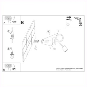 Lampă de perete Sollux SL.1476 EMBER 1xE27/15W/230V negru/bej/fag