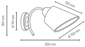 Spot-Light 8341127 - Aplica METTE 1xE27/40W/230V, montaj pe perete