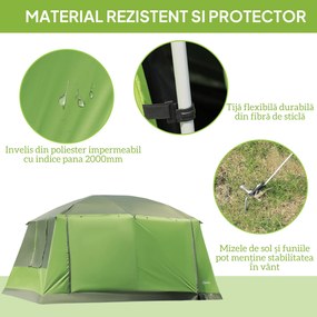 Outsunny Cort pentru Camping cu Veranda 8 Persoane 405×305×225cm | Aosom Romania