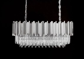 Lustra suspendata, Cristale de Sticla, Glamour Long Silver 90