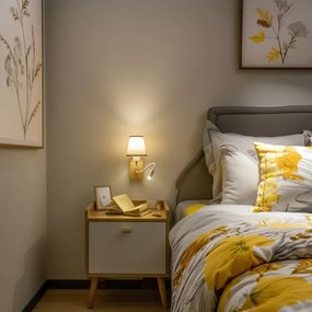 Lampă LED de perete Brilagi NUBILA WOOD 1xE27/25W/230V + LED/3W stejar/maro