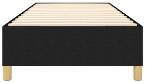 Cadru de pat box spring, negru, 90x190 cm, textil Negru, 35 cm, 90 x 190 cm