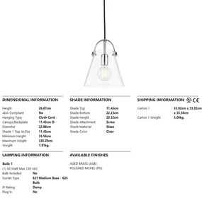 Pendul design modern KARIN small, nichel lucios