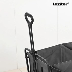 Cărucior de plajă pliabil de grădină premium cu masă gri