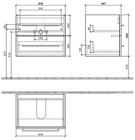 Mobilier lavoar baie alb cu 2 sertare Villeroy  Boch, Avento