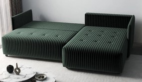 Colțar extensibil dumonde cu ladă de depozitare si sezut confortabil din spuma high-density, Malta Ambience Verde 235x185 cm