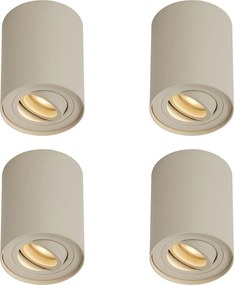 Set de 4 Spoturi Moderne Aplicabile Bej GU10 50mm Orientabile și Înclinabile - Rondoo Up