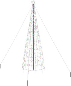 vidaXL Brad de Crăciun LED cu țevi de prindere în pământ 400 cm Fier