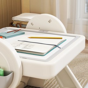 AIYAPLAY Set Masă și Scaun pentru Copii 3 în 1 cu Masă de Construcție, Tablă, Suport Convertibil și Containere, Masă Multiactivitate cu Scaun de Plastic pentru Copii 2-4 Ani pentru Cameră Copii | Aosom Romania