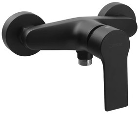 Baterie negru-mat pentru duș cu montare pe perete (1 ieșire) Pax – Sapho